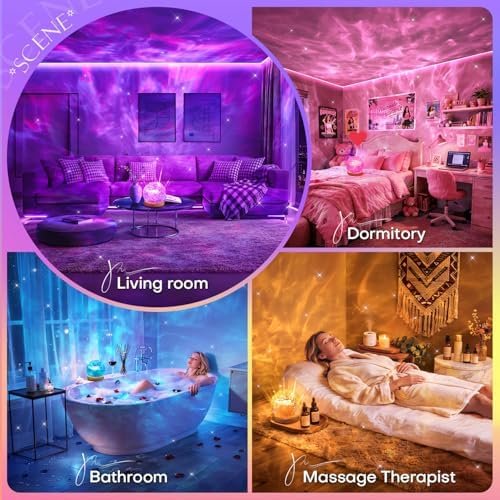 Ocean pattern ambient light for bathroom and dorm room decor