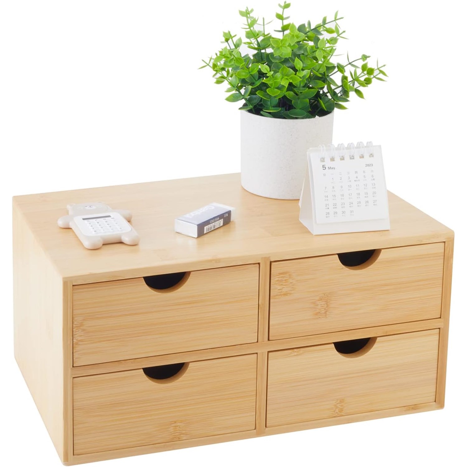 Charmewooden Bamboo Desk Organizer (4 Drawers)