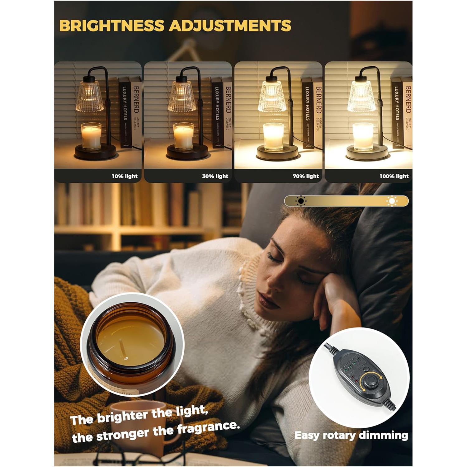 Dimmable candle warmer lamp with timer