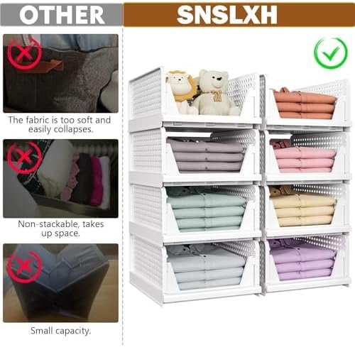 Storage baskets for clothes and towels in a bathroom laundry room