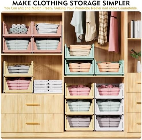 Collapsible wardrobe storage bins with handles for easy carrying