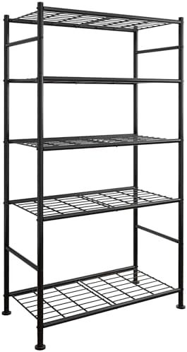 Sakugi 5-Tier Heavy Duty Storage Shelving Unit - Metal Shelf Organizer for Garage and Pantry styled in a cozy home