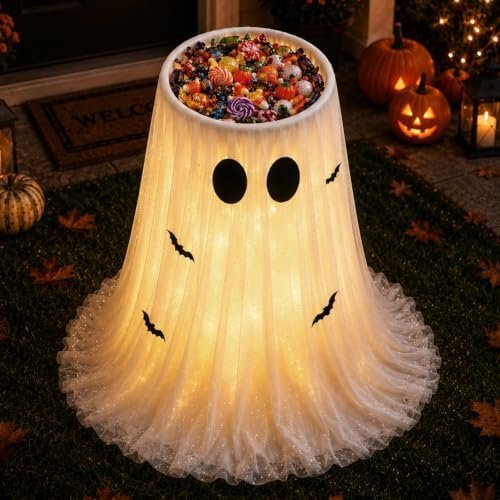 Lighted Halloween Candy Bowl Ghost (2-in-1)