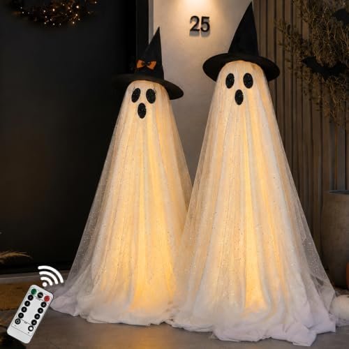 Halloween Ghost String Lights, 2-Pack (Remote)