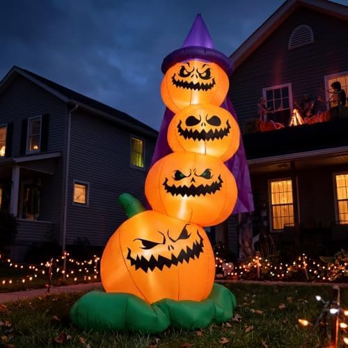Halloween Inflatable Pumpkins, 6FT (Witch Hat)