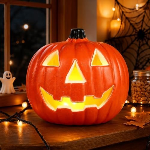 Light-Up Jack-O-Lantern Pumpkins (LED, Battery)
