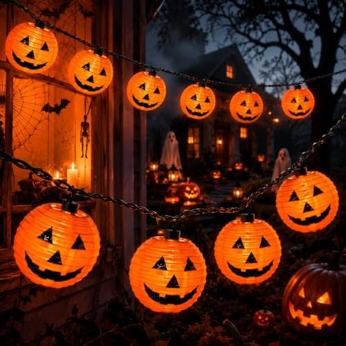 Halloween Pumpkin Lantern String Lights, 8.5FT (10 Lanterns)