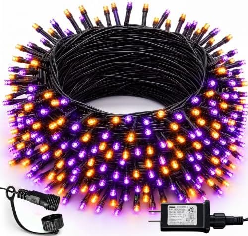 Halloween String Lights, 100FT (Purple & Orange)