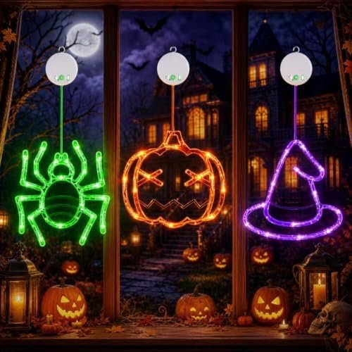 Halloween Window Lights, 3-Pack