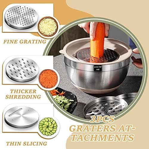 26 piece kitchen mixing bowls with grater attachments