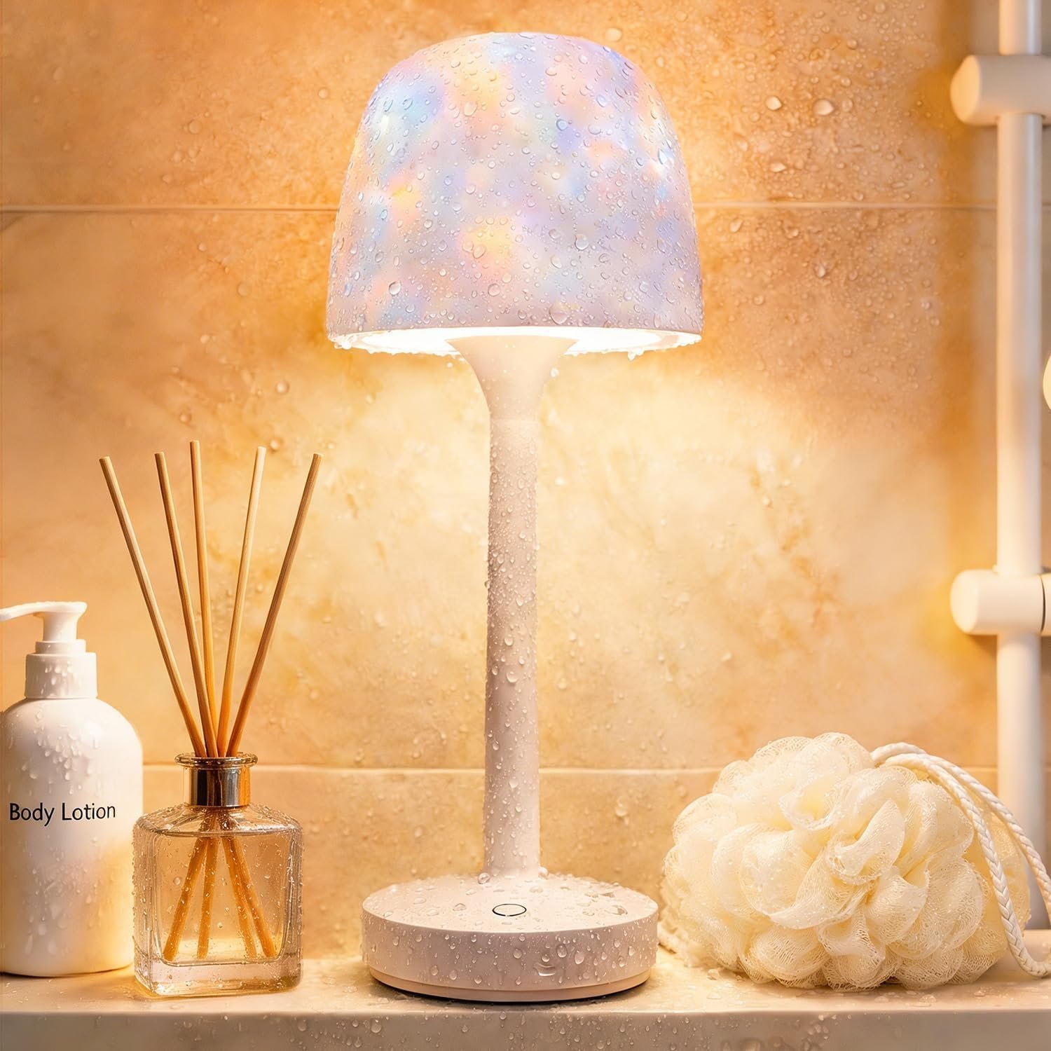 Waterproof Ocean Projector Lamp - 16 Color Rechargeable Shower and Bathroom Light