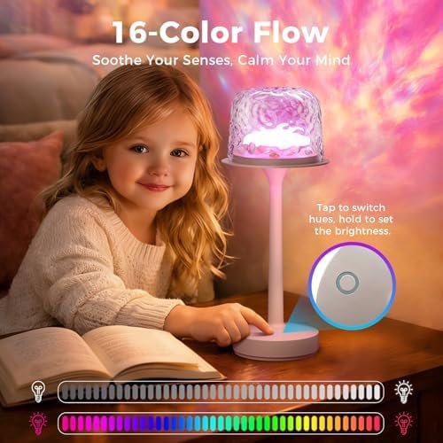 Waterproof portable table lamp with ocean light effect