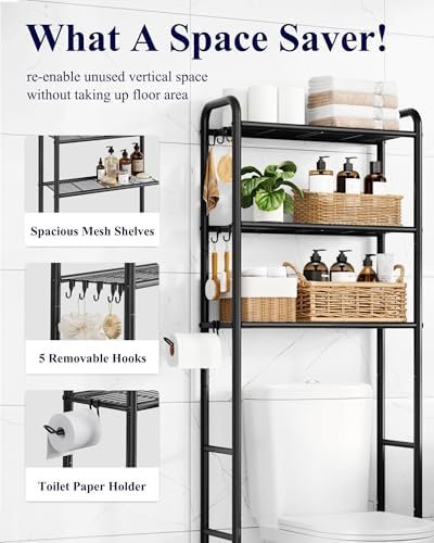 Space-saving bathroom organizer for laundry rooms and apartments