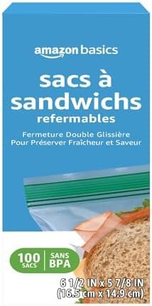 Reclosable sandwich storage bags with double zipper