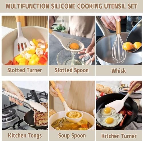 33 piece non-stick kitchen gadget set with holder