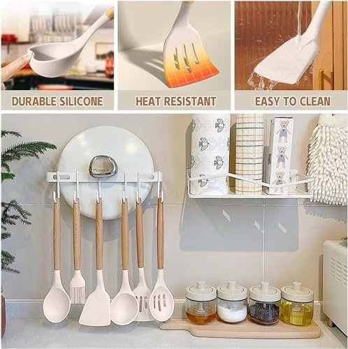 Kitchen utensil organizer set on a countertop