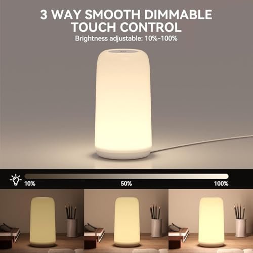 Small modern table lamp for bedroom and living room decor