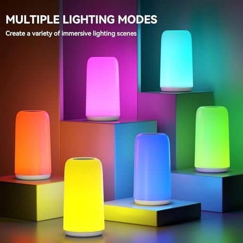 Smart touch lamp with colorful glow for cozy home lighting